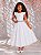 Vestido Infantil Longo Branco Para Daminha Formatura Festa - Imagem 9