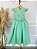 Vestido Infantil Verde Nervura com Pérolas Cinto Luxo - Imagem 3