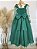 Vestido Infantil Longo Verde Aplique de Borboletas Festas Formatura - Imagem 2