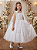 Vestido Infantil Longo Branco Formatura Aplique de Borboletas Festas - Imagem 2