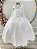 Vestido Infantil Longo Branco Formatura Aplique de Borboletas Festas - Imagem 1