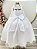 Vestido Infantil Longo Branco Formatura Aplique de Borboletas Festas - Imagem 5