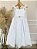 Vestido Infantil Longo Branco Formatura Aplique de Borboletas Festas - Imagem 7