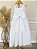 Vestido Infantil Longo Branco Formatura Aplique de Borboletas Festas - Imagem 3