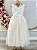 Vestido Infantil Damas de Honra Longo Marfim Festas Luxo - Imagem 4