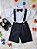 Conjunto Social Camisa Gravata Short Com Suspensório Preto - Imagem 1