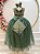 Vestido Infantil Longo Verde Oliva Damas de Honra Pérolas Luxo - Imagem 3