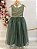 Vestido Infantil Longo Verde Oliva Damas de Honra Pérolas Luxo - Imagem 4