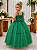 Vestido Infantil Longo Verde Aplique Borboletas Formatura - Imagem 3
