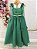 Vestido Infantil Longo Verde Aplique Borboletas Formatura - Imagem 5