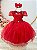 Vestido Infantil Vermelho Busto Renda e Bordado Damas Luxo - Imagem 1