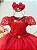 Vestido Infantil Vermelho Busto Renda e Bordado Damas Luxo - Imagem 2