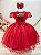 Vestido Infantil Vermelho Busto Renda e Bordado Damas Luxo - Imagem 4