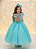 Vestido Infantil Longo Verde Busto Nervura Pérolas Damas - Imagem 6
