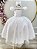 Vestido Infantil Longo Branco Busto Nervura Pérolas Damas - Imagem 1