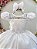 Vestido Infantil Longo Branco Busto Nervura Pérolas Damas - Imagem 2