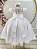 Vestido Infantil Longo Branco Busto Nervura Pérolas Damas - Imagem 3