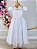 Vestido Infantil Longo Branco Busto Nervura Pérolas Damas - Imagem 5