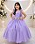 Vestido Infantil Longo Lilás Aplique Borboletas Festas Dama Luxo - Imagem 1