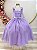 Vestido Infantil Longo Lilás Aplique Borboletas Festas Dama Luxo - Imagem 1
