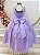 Vestido Infantil Longo Lilás Aplique Borboletas Festas Dama Luxo - Imagem 3