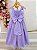 Vestido Infantil Longo Lilás Aplique Borboletas Festas Dama Luxo - Imagem 5