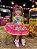 Vestido Junino Luxo Encanto da Roça Rosa Neon - Imagem 1
