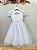 Vestido Infantil Branco Busto Renda Bordado Damas Luxo - Imagem 5