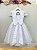 Vestido Infantil Branco Busto Renda Bordado Damas Luxo - Imagem 6
