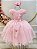Vestido Infantil Rosa Com Renda e Borboletas Dama Festas Luxo - Imagem 1