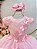 Vestido Infantil Rosa Com Renda e Borboletas Dama Festas Luxo - Imagem 2