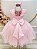Vestido Infantil Rosa Com Renda e Borboletas Dama Festas Luxo - Imagem 3
