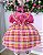 Vestido Junino Infantil Salopete Rosa Quadrilha Luxo Arráia - Imagem 7