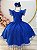 Vestido Infantil Azul Royal Glitter Festas Daminhas Luxo - Imagem 1