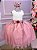 Vestido Infantil Daminha Midi Florista Jardim Encantado Rose e Off - Imagem 4
