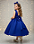 Vestido Infantil Azul Royal Busto Strass Daminhas Festas - Imagem 3