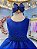 Vestido Infantil Azul Royal Busto Strass Daminhas Festas - Imagem 2