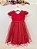Vestido Infantil Vermelho Busto Nervuras Daminha Festas Luxo - Imagem 4
