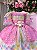 Vestido Infantil Junino Rosa Luxo Ursinho do Sertão Rosa - Imagem 7