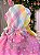 Vestido Infantil Junino Rosa Luxo Ursinho do Sertão Rosa - Imagem 10