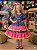 Vestido Junino Infantil Azul Pink Luxo Bandeirinha do Amor - Imagem 5