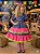 Vestido Junino Infantil Azul Pink Luxo Bandeirinha do Amor - Imagem 7