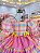 Vestido Infantil Junino Arraiá Capira Xadrez Colorido Rosa - Imagem 3