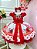 Vestido Infantil Vermelho Moranguinho Festas Luxo Aniversario - Imagem 3