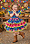 Vestido Infantil Junino Arraiá Capira Xadrez Azul Colorido - Imagem 5