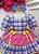 Vestido Infantil Junino Arraiá Capira Xadrez Colorido Azul - Imagem 3
