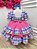 Vestido Infantil Junino Arraiá Capira Xadrez Colorido Azul - Imagem 5