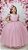 Vestido Infantil Longo Rose Busto Nervura Pérolas Damas Luxo - Imagem 1