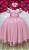 Vestido Infantil Longo Rose Busto Nervura Pérolas Damas Luxo - Imagem 2
