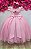 Vestido Infantil Longo Rose Busto Nervura Pérolas Damas Luxo - Imagem 6
